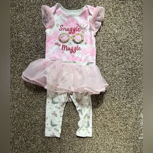 Harry Potter Pink Snuggle This Muggle Baby Outfit 6-9 Month